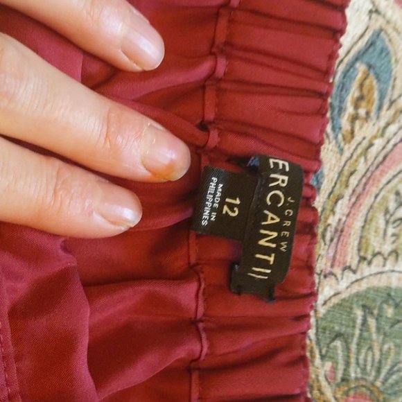 J. Crew Mercantile Burgundy Peplum Skirt - Picture 4 of 5